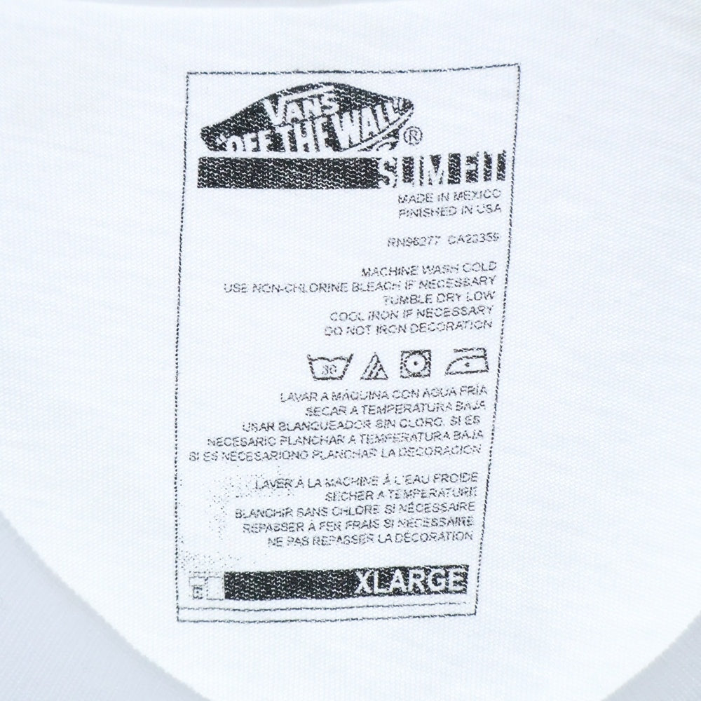 VANS(ヴァンズ) SLIM FIT スリムフィット スニーカー カラーコーディネートプリント クルーネック 半袖Tシャツ カットソー ホワイト