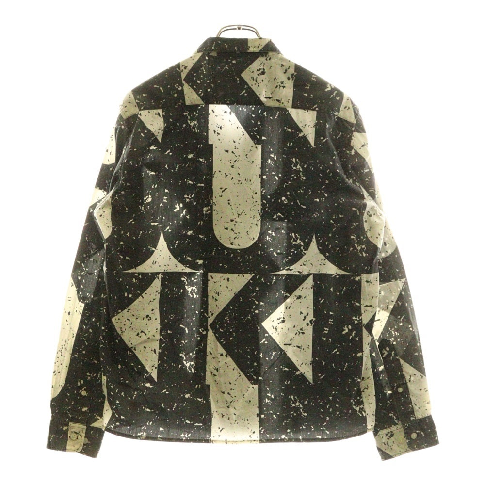 Palace Skateboards(パレススケートボーズ) 17AW Spiritual Flake Shirt スピリチュアル フレーク 総柄 オープンカラー 長袖シャツ ブラック/ホワイト