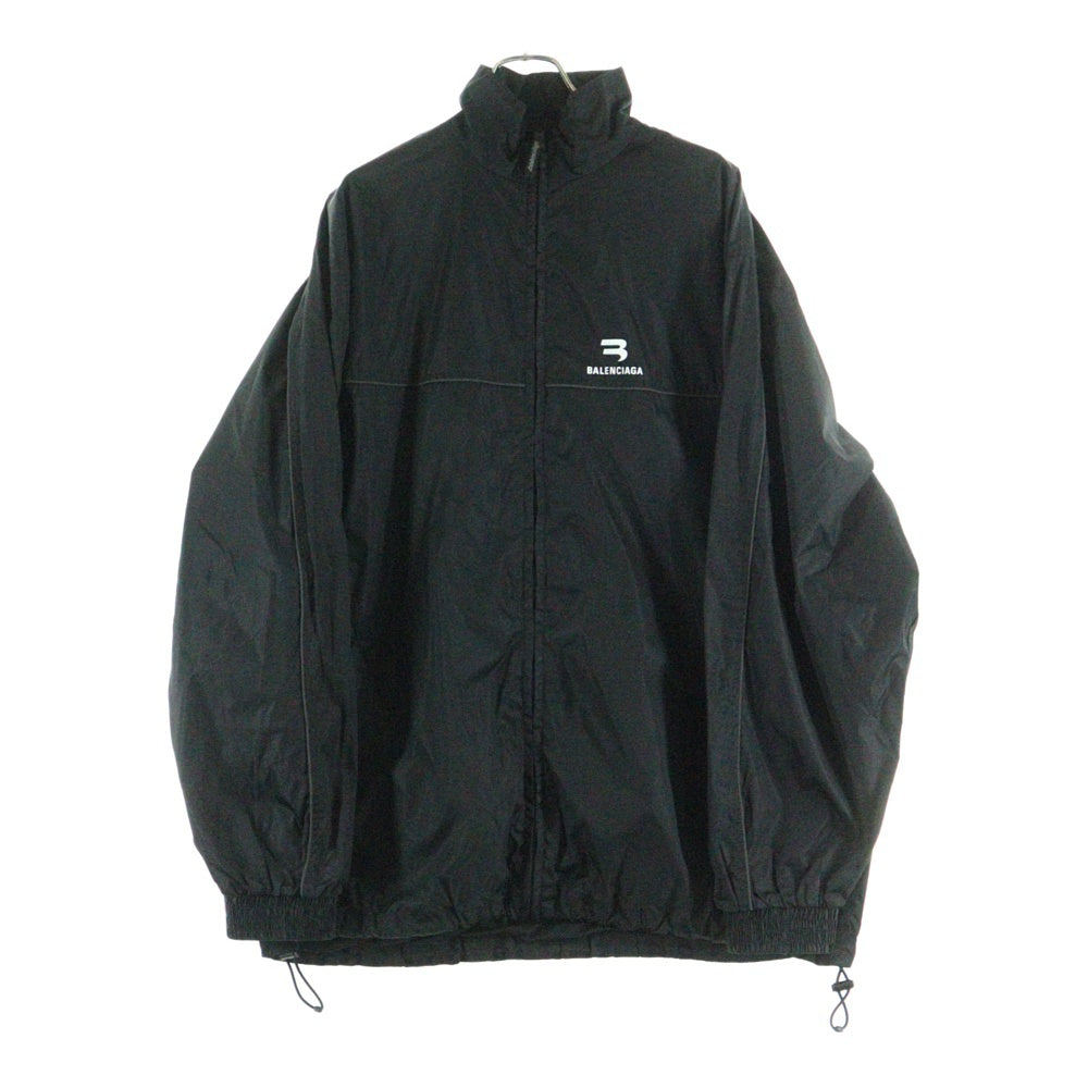 BALENCIAGA(バレンシアガ) 21AW SPORTY B TRACKSUIT JACKET スポーティ Bロゴ ジップアップ ナイロン トラックジャケット ブルゾン ブラック 663081