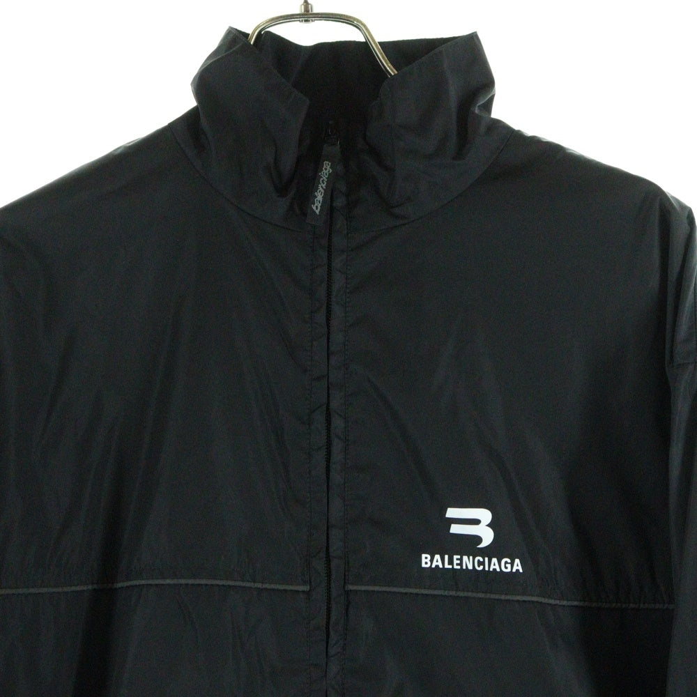 BALENCIAGA(バレンシアガ) 21AW SPORTY B TRACKSUIT JACKET スポーティ Bロゴ ジップアップ ナイロン トラックジャケット ブルゾン ブラック 663081