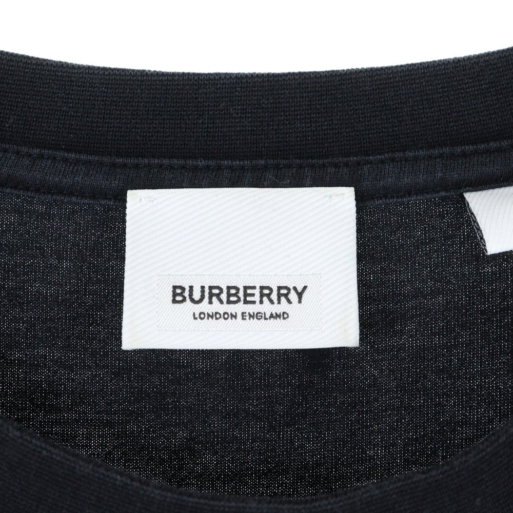 BURBERRY(バーバリー) サークルラバーロゴプリント クルーネック半袖Tシャツ カットソー ブラック 8034558