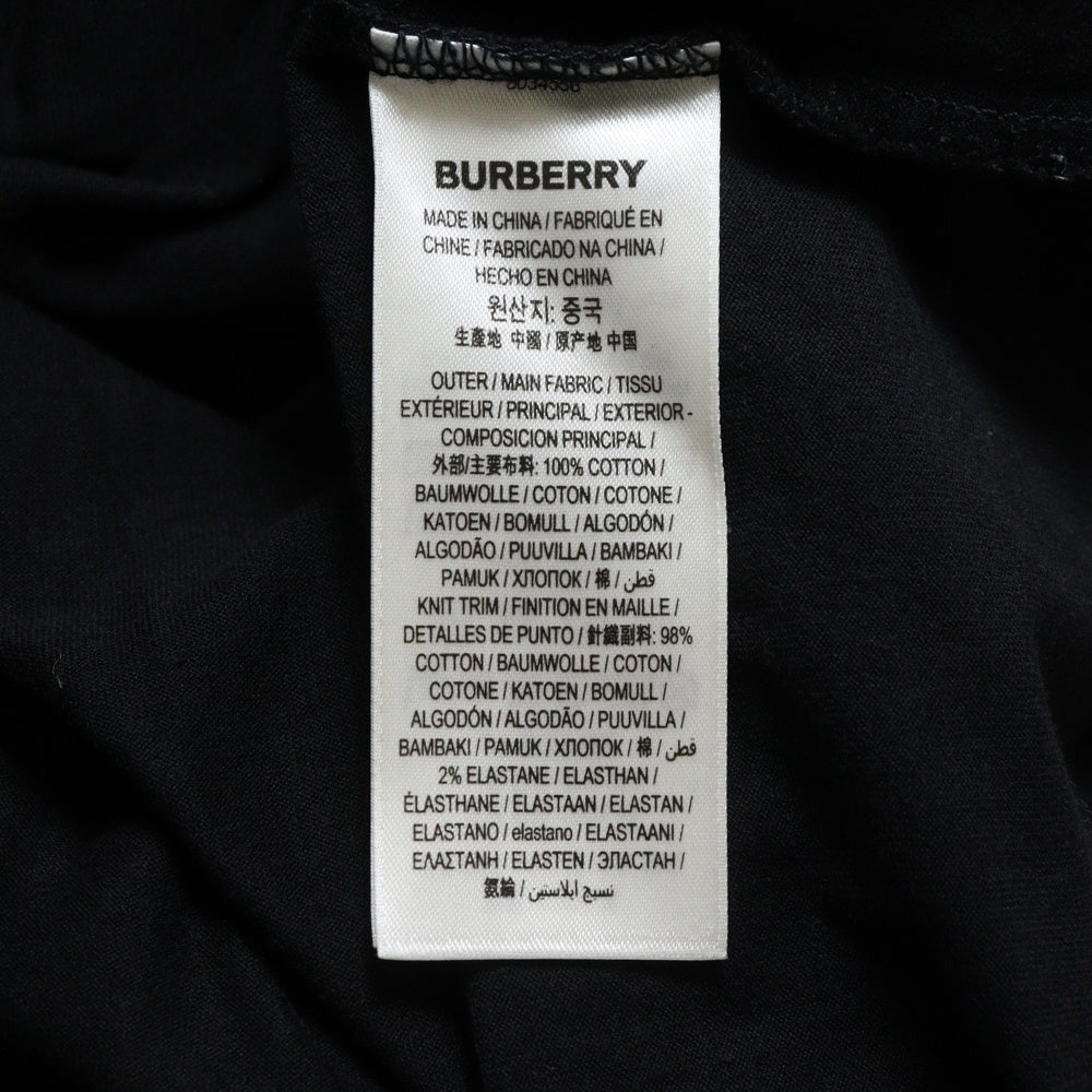 BURBERRY(バーバリー) サークルラバーロゴプリント クルーネック半袖Tシャツ カットソー ブラック 8034558
