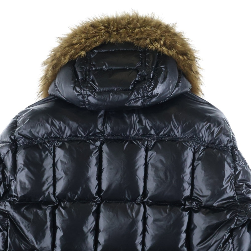 MONCLER(モンクレール) HUBERT GIUBBOTTO ファー付きフーデッドダウンジャケット ブラック