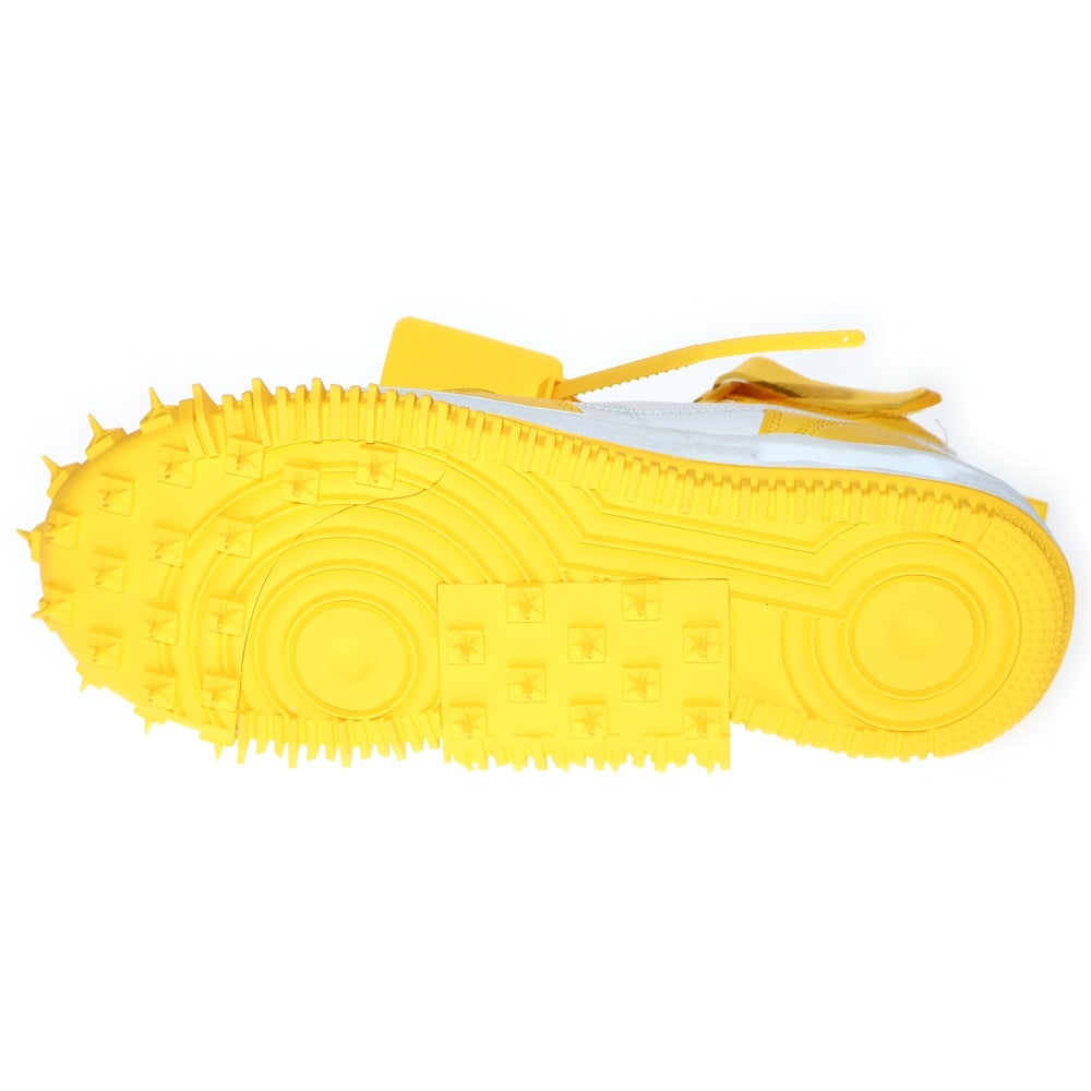 NIKE(ナイキ) ×OFF-WHITE AIR FORCE 1 MID SP LTHR オフホワイト エア フォース 1 ミッドカットスニーカー ホワイト/イエロー US10/28cm DR0500-101