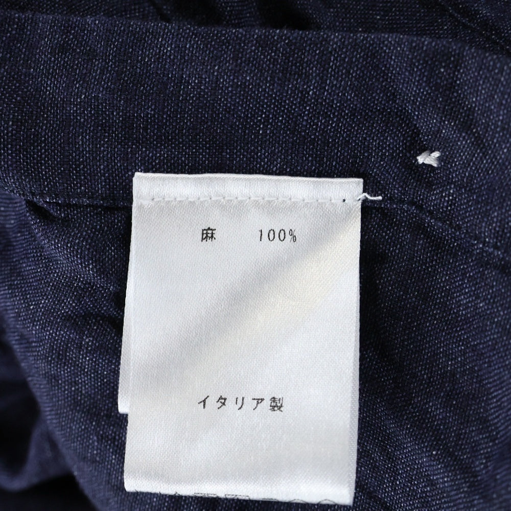 Finamore(フィナモレ) 長袖 リネンシャツ ネイビー