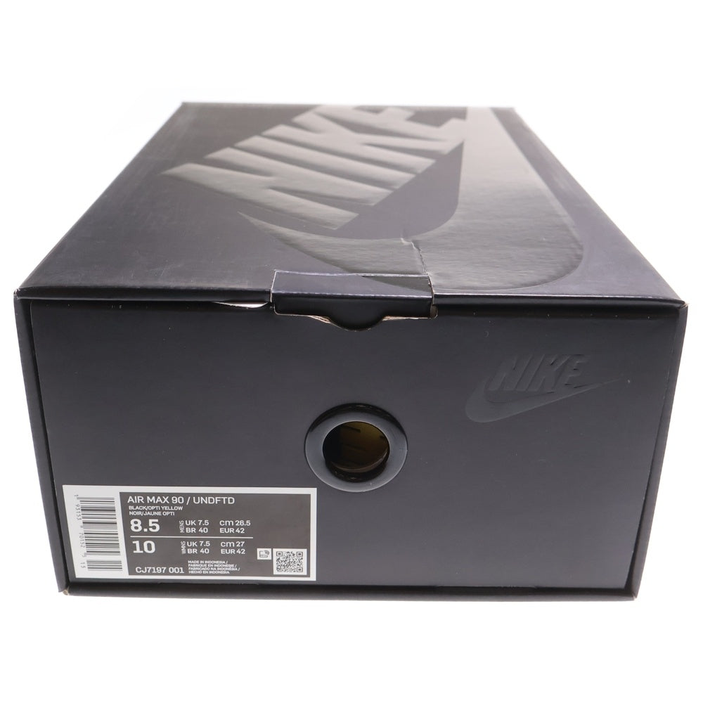 NIKE(ナイキ) ×UNDEFEATED AIR MAX 90 アンディフィーテッド エアマックス90 ローカットスニーカーシューズ ブラック/イエロー US8.5/26.5cm CJ7197-001