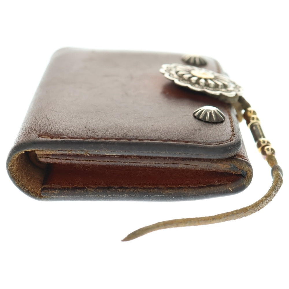 goro's(ゴローズ) K18付き フラワーコンチョ レザー カードケース 財布 焦げ茶