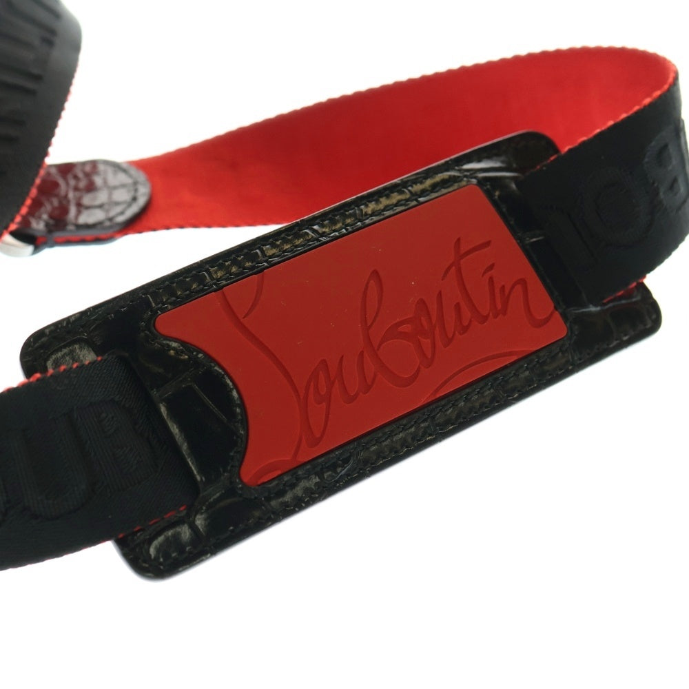 CHRISTIAN LOUBOUTIN(クリスチャンルブタン) Ruisbuddy ルイスバディ クロコ型押しレザー 2WAY クラッチバッグ ショルダーバッグ ブラック