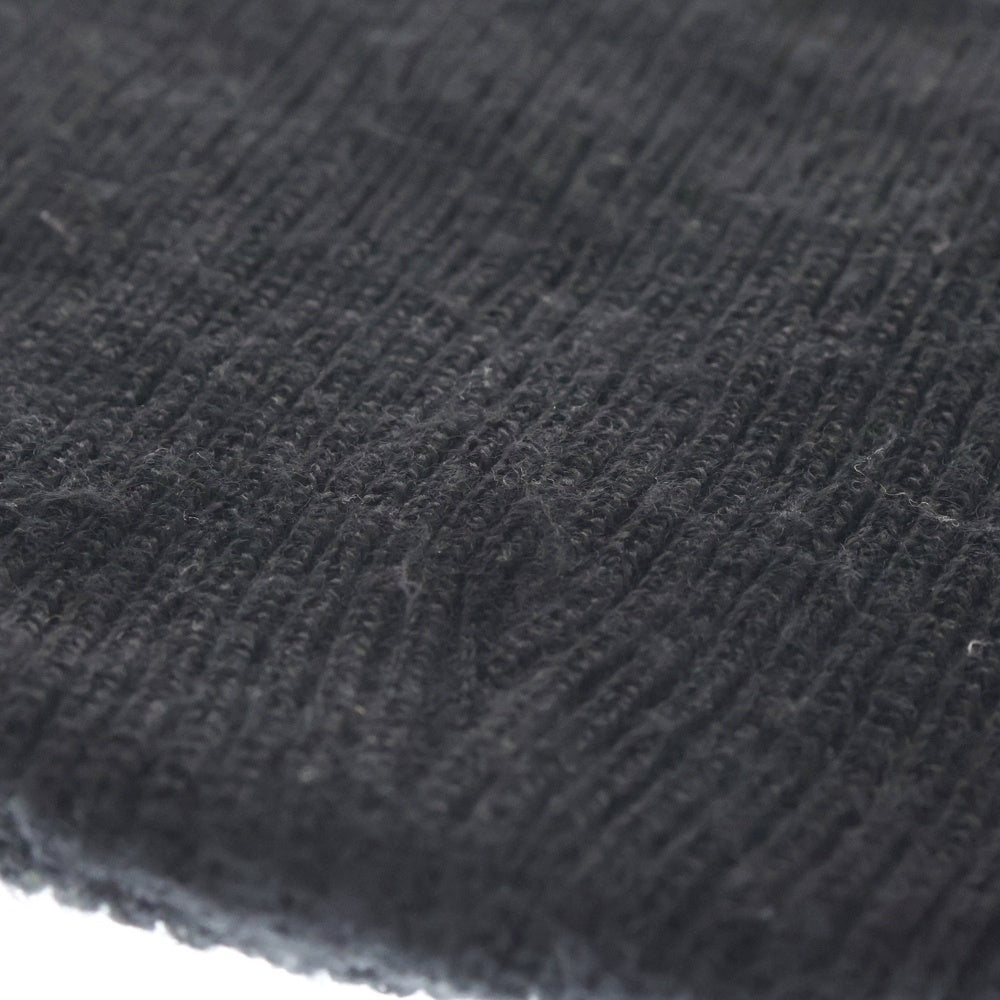 SUPREME(シュプリーム) ロゴクリップ タグリブド アクリル ショートビーニー ブラック