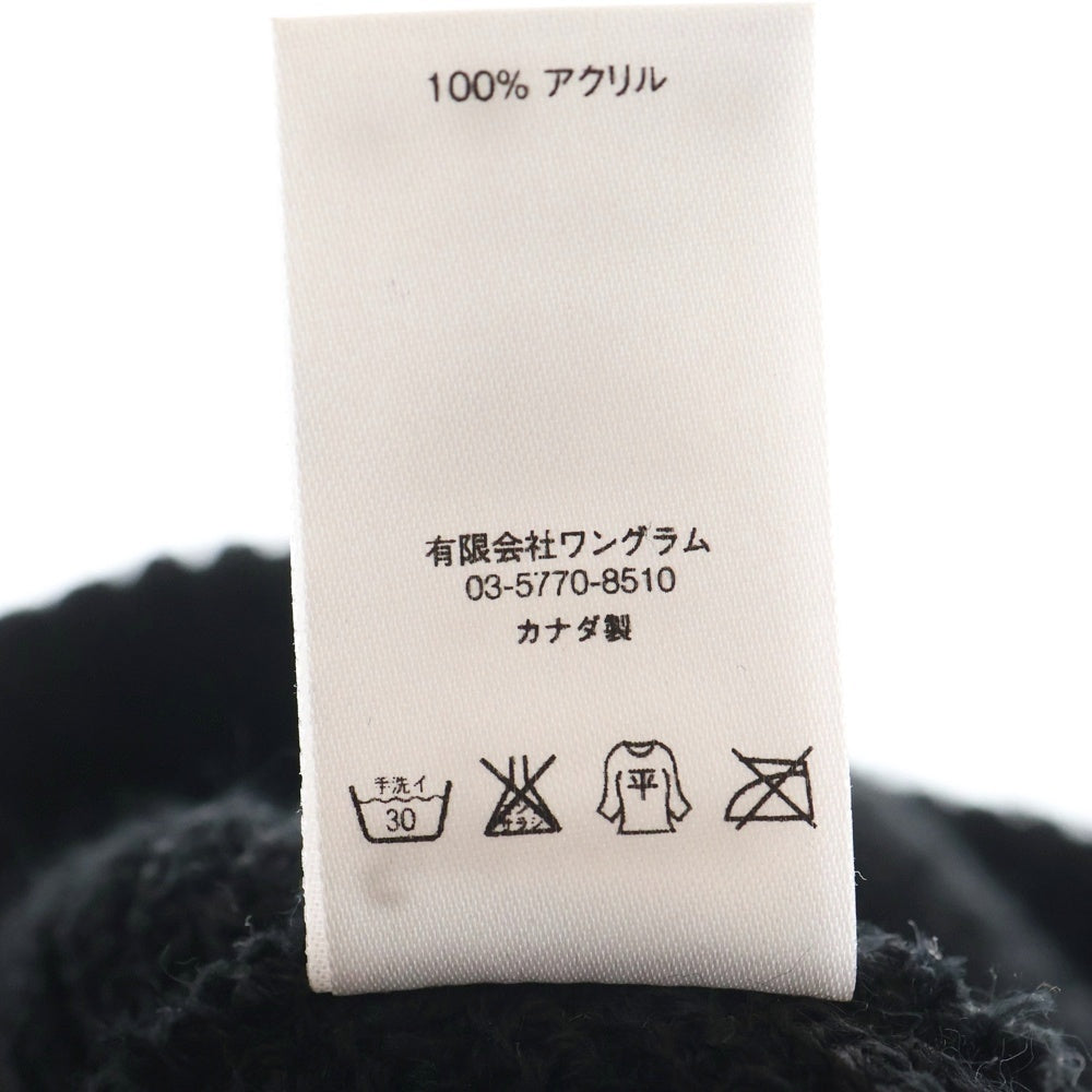 SUPREME(シュプリーム) ロゴクリップ タグリブド アクリル ショートビーニー ブラック