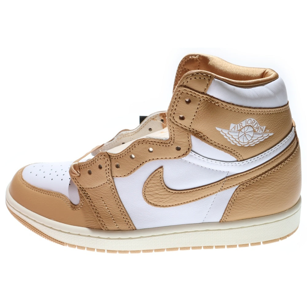 NIKE(ナイキ) WMNS AIR JORDAN 1 RETRO HI OG ウィメンズエアジョーダン1 ハイカットスニーカー ホワイト/ベージュ FN6622-201 US10.5/27.5cm