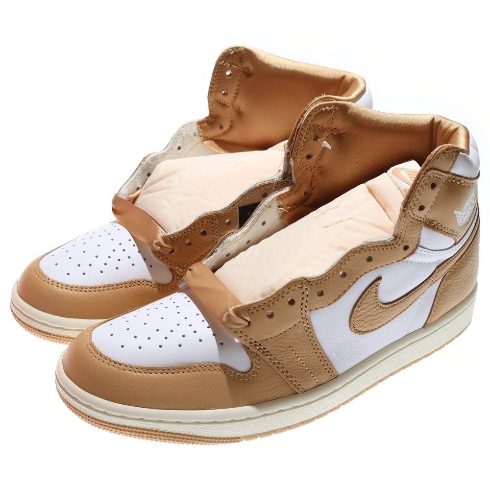 NIKE(ナイキ) WMNS AIR JORDAN 1 RETRO HI OG ウィメンズエアジョーダン1 ハイカットスニーカー ホワイト/ベージュ FN6622-201 US10.5/27.5cm