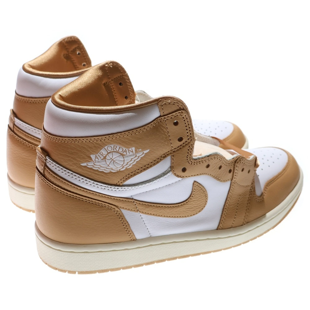NIKE(ナイキ) WMNS AIR JORDAN 1 RETRO HI OG ウィメンズエアジョーダン1 ハイカットスニーカー ホワイト/ベージュ FN6622-201 US10.5/27.5cm