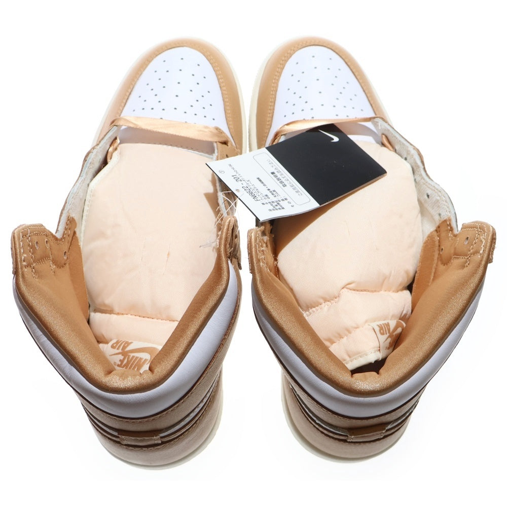 NIKE(ナイキ) WMNS AIR JORDAN 1 RETRO HI OG ウィメンズエアジョーダン1 ハイカットスニーカー ホワイト/ベージュ FN6622-201 US10.5/27.5cm