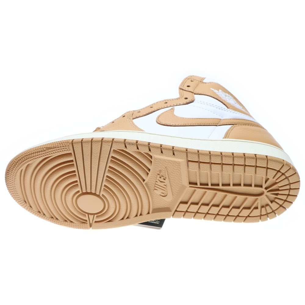 NIKE(ナイキ) WMNS AIR JORDAN 1 RETRO HI OG ウィメンズエアジョーダン1 ハイカットスニーカー ホワイト/ベージュ FN6622-201 US10.5/27.5cm