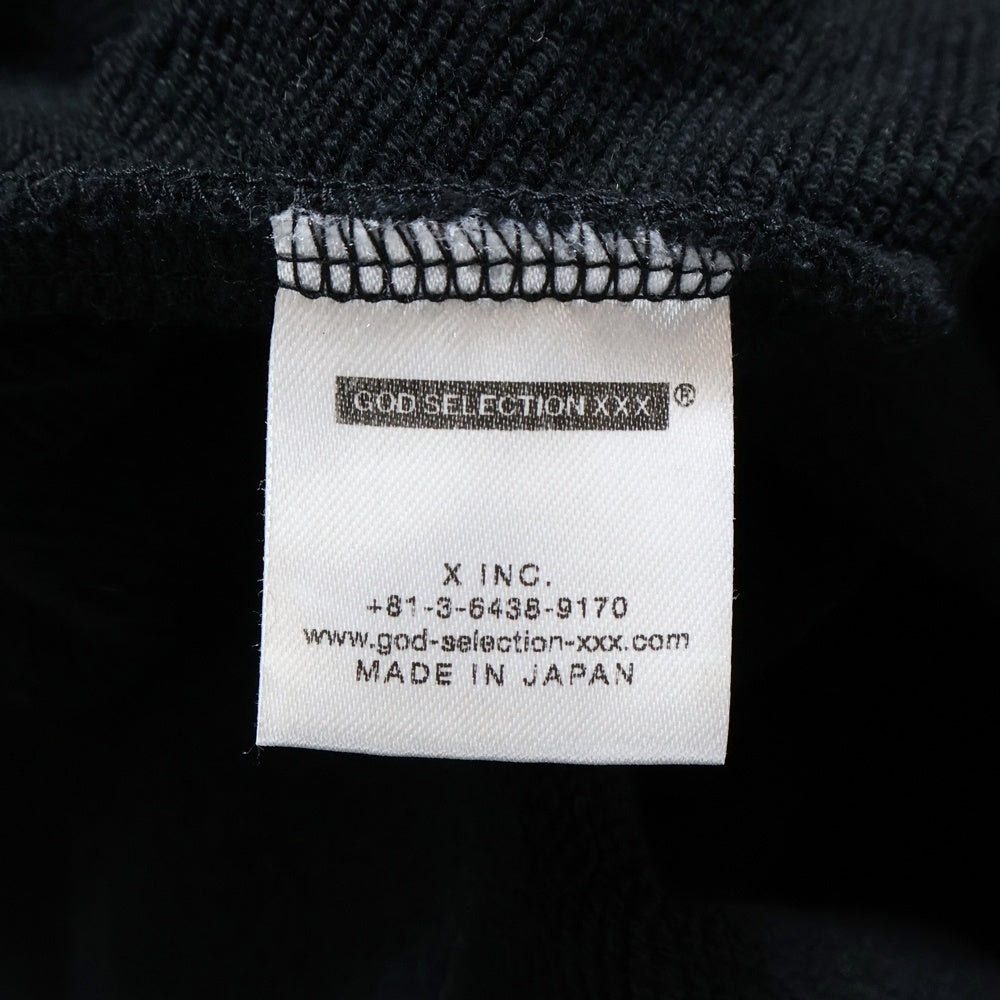 GOD SELECTION XXX(ゴッドセレクショントリプルエックス) 胸刺繍 プルオーバーパーカー フーディー ブラック GX-A21-HD-01