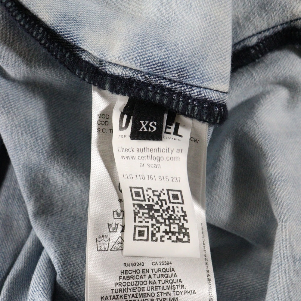 DIESEL(ディーゼル) D-KRAP-S1 クラップ ダブルジップ バックロゴ デニムボンバージャケット ブルゾン インディゴ A14339