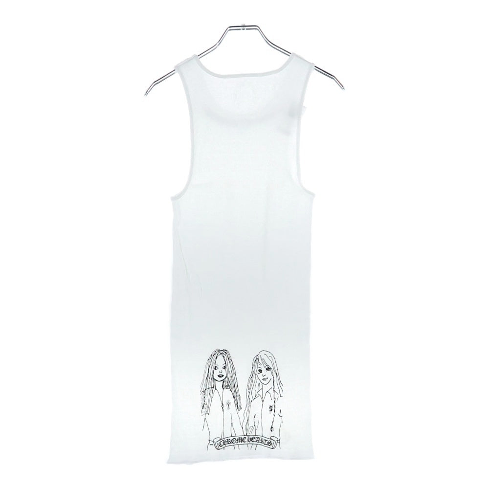 CHROME HEARTS(クロムハーツ) MAYUMI RIB TANKTOP フロント スクロールラベル プリント タンクトップ ホワイト