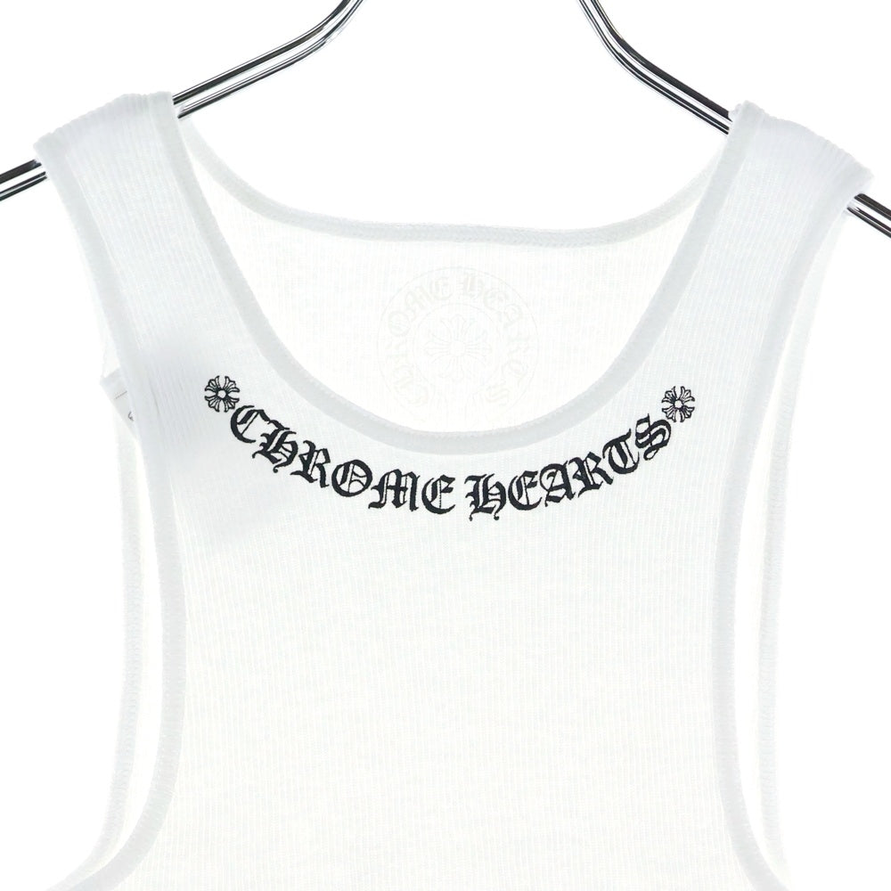 CHROME HEARTS(クロムハーツ) MAYUMI RIB TANKTOP フロント スクロールラベル プリント タンクトップ ホワイト