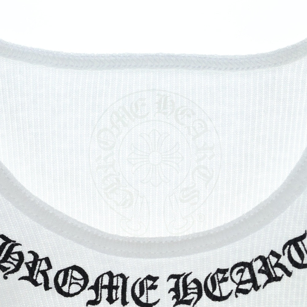 CHROME HEARTS(クロムハーツ) MAYUMI RIB TANKTOP フロント スクロールラベル プリント タンクトップ ホワイト