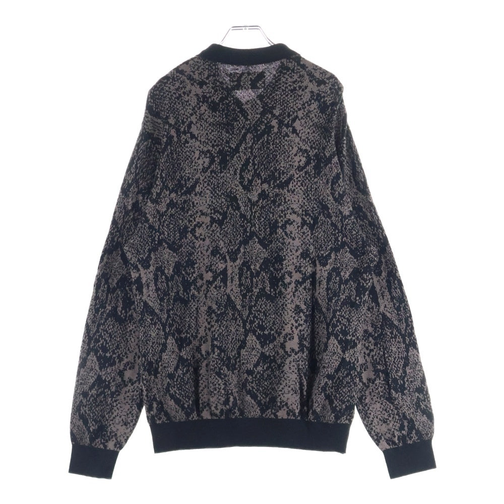 WACKO MARIA(ワコマリア) 22AW PYTHON KINT POLO SHIRT パイソン柄 長袖ポロシャツ ブラウン 22FW-WMK-KN20