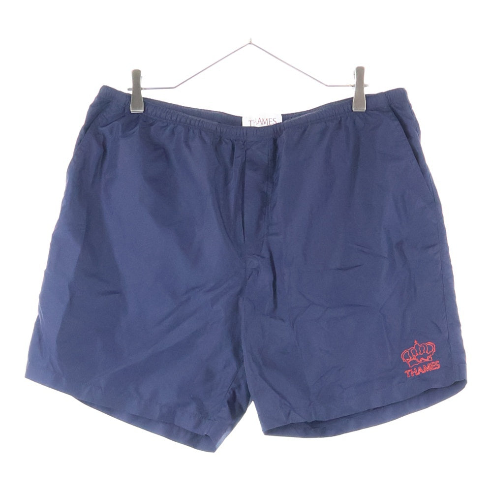Thames(テムズ) STAFF TRUNKS ロゴ刺繍 ポリエステル ハーフパンツ ウォーターショーツ ネイビー