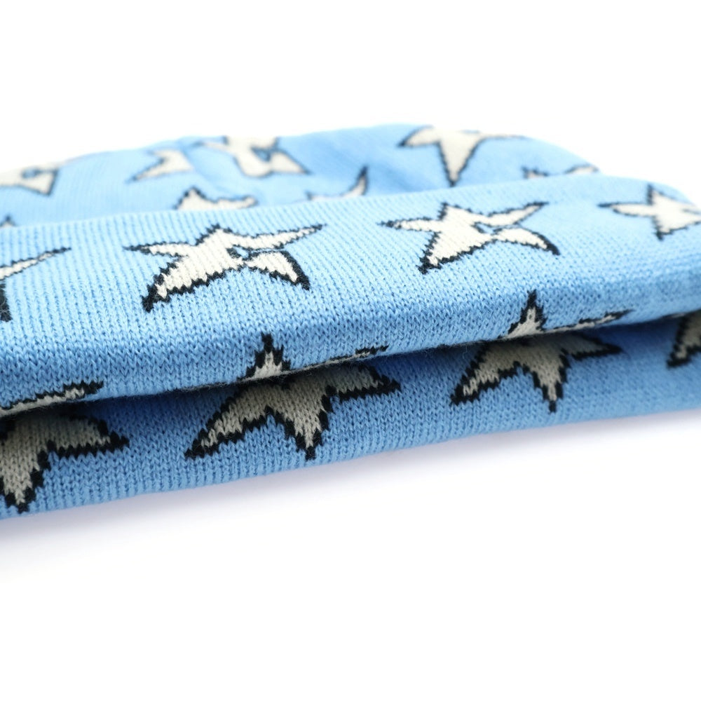 NO BRAND(ノーブランド) CARPET COMPANY C-Star Beanie カーペットカンパニー スター総柄ビーニー ニットキャップ 帽子 ブルー