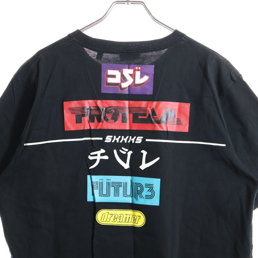 DIESEL(ディーゼル) レーシングロゴ プリント 半袖Tシャツ カットソー ブラック