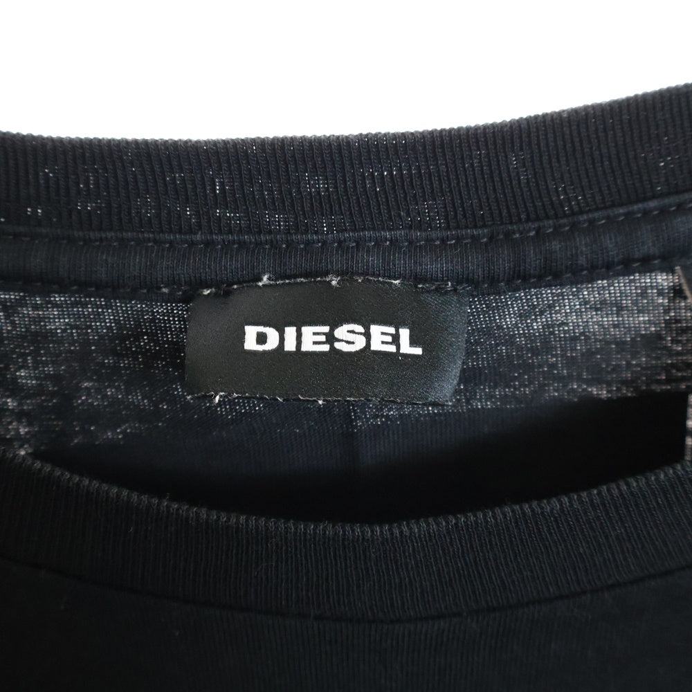 DIESEL(ディーゼル) レーシングロゴ プリント 半袖Tシャツ カットソー ブラック