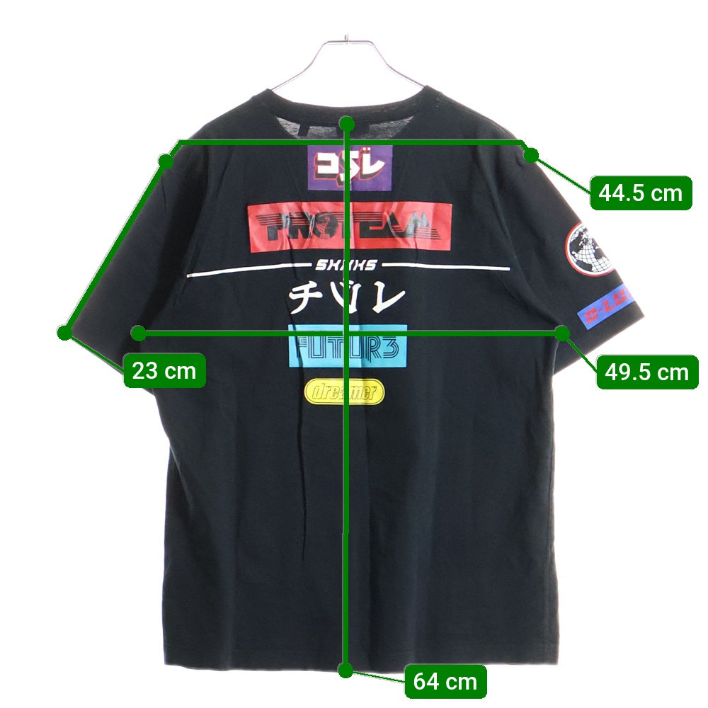 DIESEL(ディーゼル) レーシングロゴ プリント 半袖Tシャツ カットソー ブラック