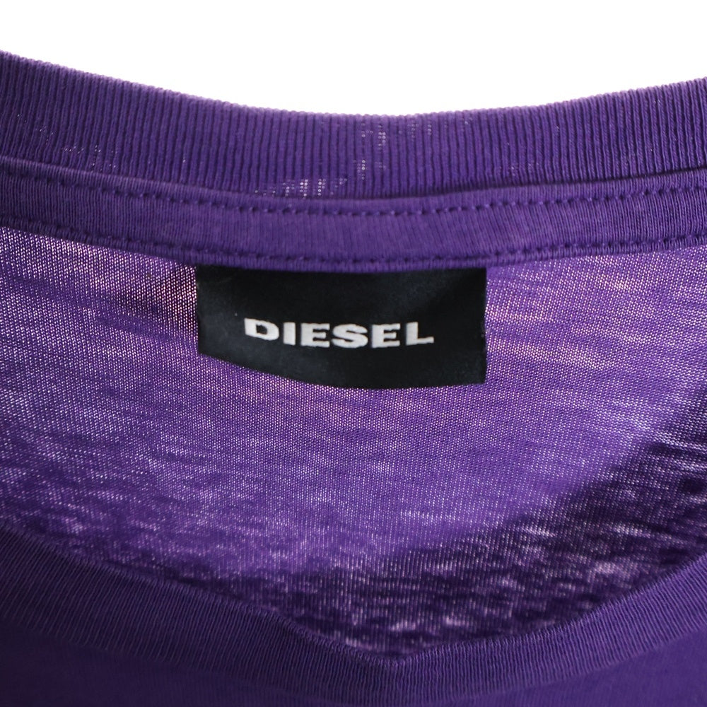 DIESEL(ディーゼル) フロント グラフィック プリント 半袖Tシャツ カットソー パープル