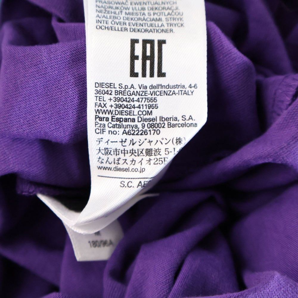 DIESEL(ディーゼル) フロント グラフィック プリント 半袖Tシャツ カットソー パープル