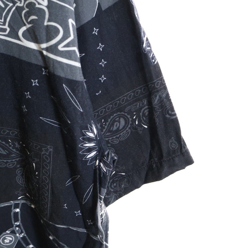 AAPE BY A BATHING APE(エーエイプバイアベイシングエイプ) ペイズリー 総柄 半袖シャツ ネイビー AAPSRM8405XXI