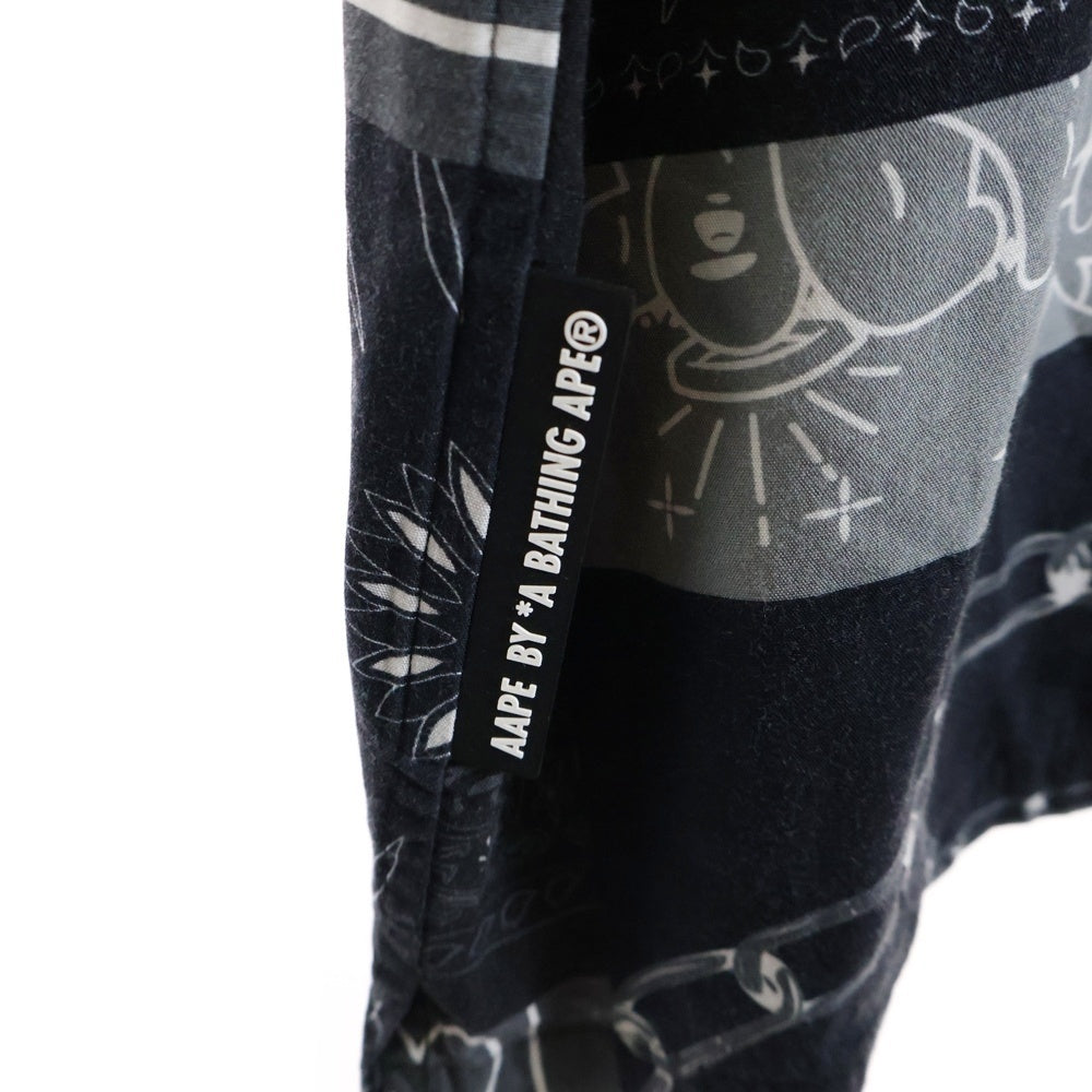 AAPE BY A BATHING APE(エーエイプバイアベイシングエイプ) ペイズリー 総柄 半袖シャツ ネイビー AAPSRM8405XXI