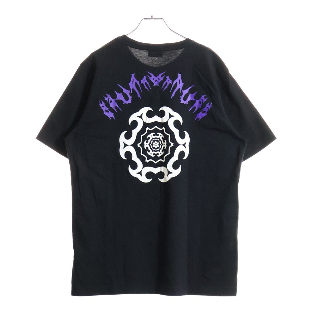 DIESEL(ディーゼル) ロゴ刺繍 バックプリント 半袖Tシャツ カットソー ブラック