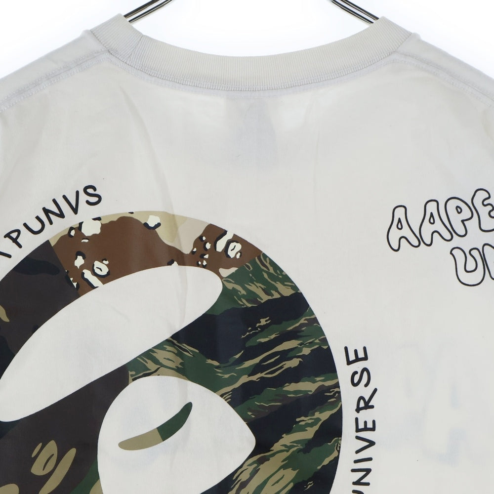 AAPE BY A BATHING APE(エーエイプバイアベイシングエイプ) 両面プリント クルーネック 半袖 Tシャツ カットソー ホワイト AAPTEM0882XXI