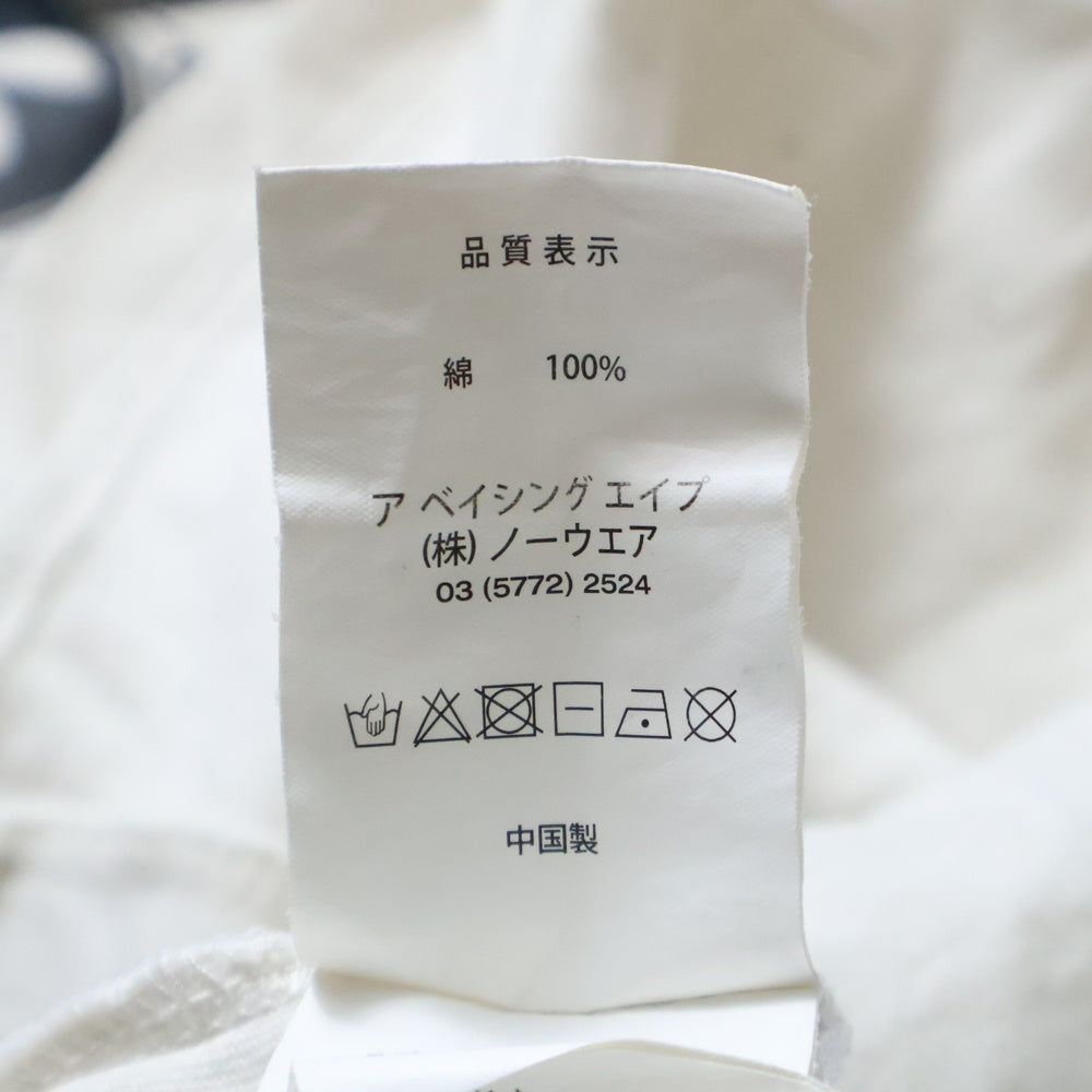 AAPE BY A BATHING APE(エーエイプバイアベイシングエイプ) 両面プリント クルーネック 半袖 Tシャツ カットソー ホワイト AAPTEM0882XXI