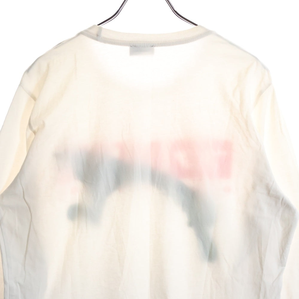 DIESEL(ディーゼル) フロント ロゴプリント グラフィティ 刺繍 長袖Tシャツ カットソー ホワイト