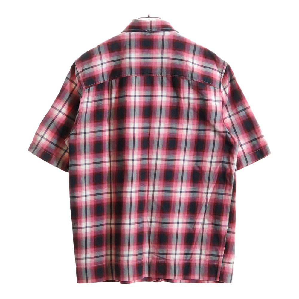 DIESEL(ディーゼル) チェック 総柄 半袖シャツ レッド/ブラック