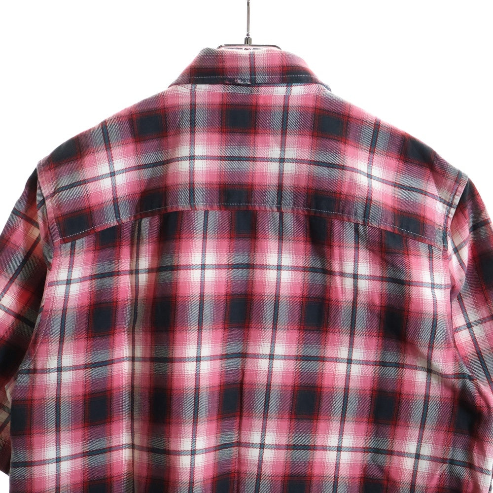 DIESEL(ディーゼル) チェック 総柄 半袖シャツ レッド/ブラック