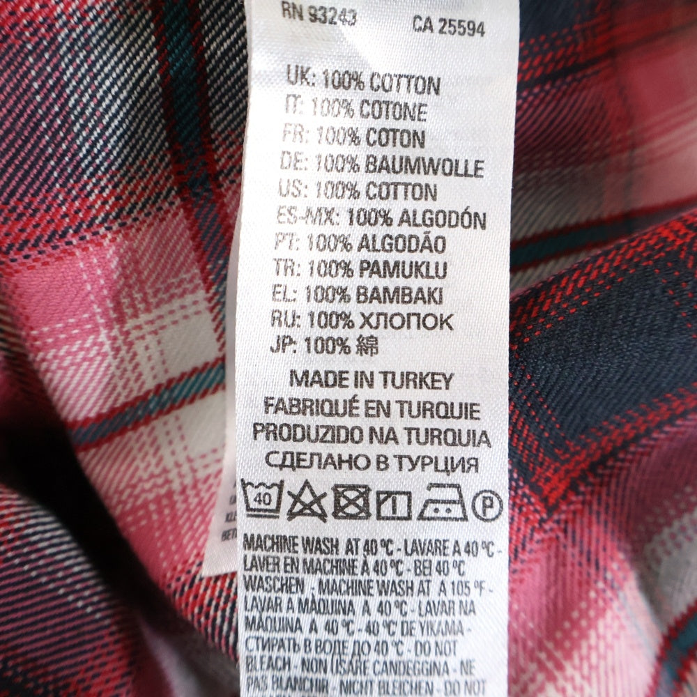 DIESEL(ディーゼル) チェック 総柄 半袖シャツ レッド/ブラック