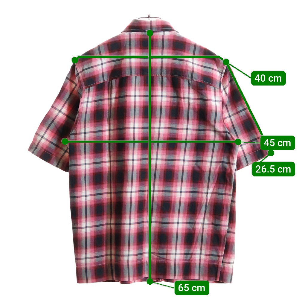 DIESEL(ディーゼル) チェック 総柄 半袖シャツ レッド/ブラック