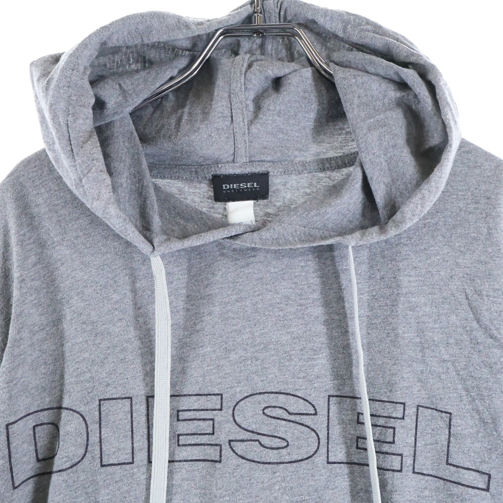 DIESEL(ディーゼル) フロント ロゴ プリント プルオーバーパーカー フーディ グレー