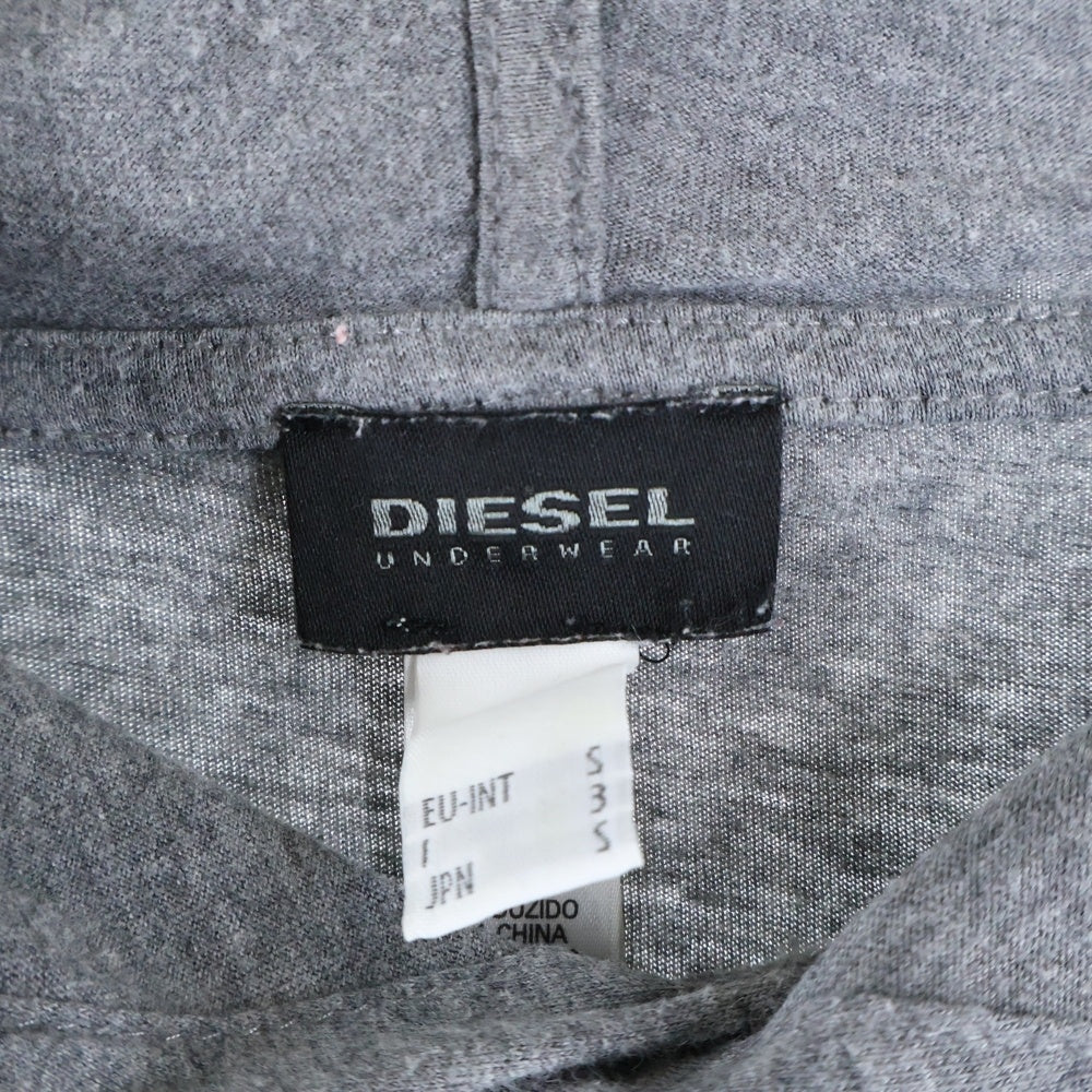 DIESEL(ディーゼル) フロント ロゴ プリント プルオーバーパーカー フーディ グレー