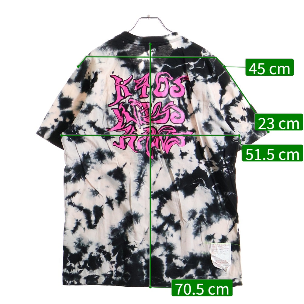 DIESEL(ディーゼル) タイダイ 総柄 両面プリント 半袖Tシャツ カットソー ブラック/ホワイト
