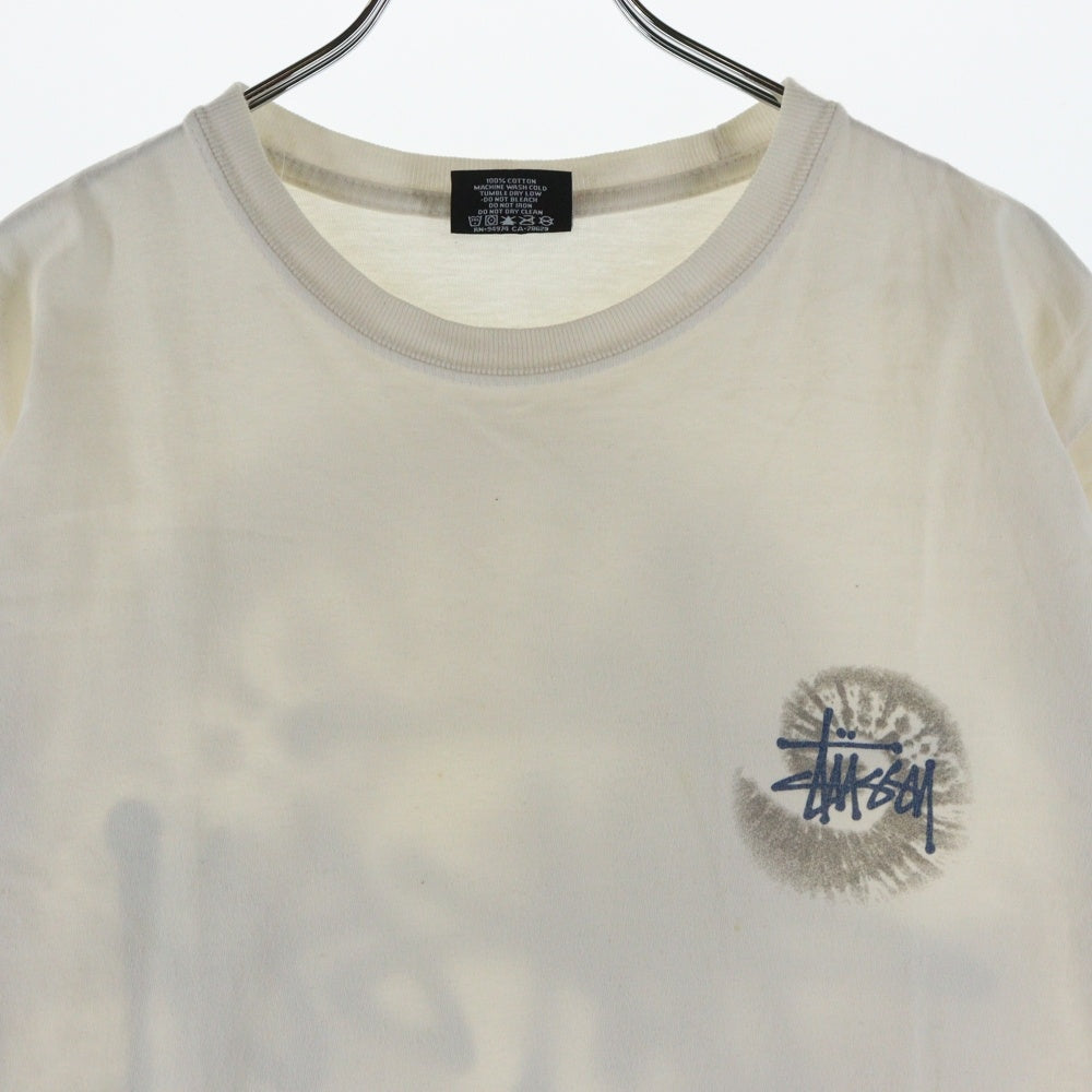 STUSSY(ステューシー) フォトプリント 両面 ロゴプリント 半袖Tシャツ カットソー ホワイト