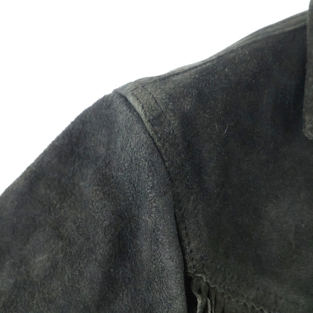 POLO RALPH LAUREN(ポロラルフローレン) フリンジカービングウエスタンレザージャケット ブラック MNPOOTW16021824