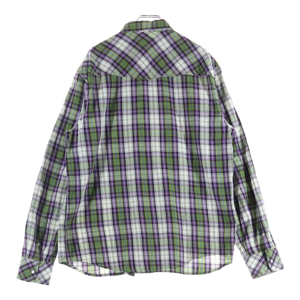 DIESEL(ディーゼル) コットン 長袖 チェック シャツ パープル