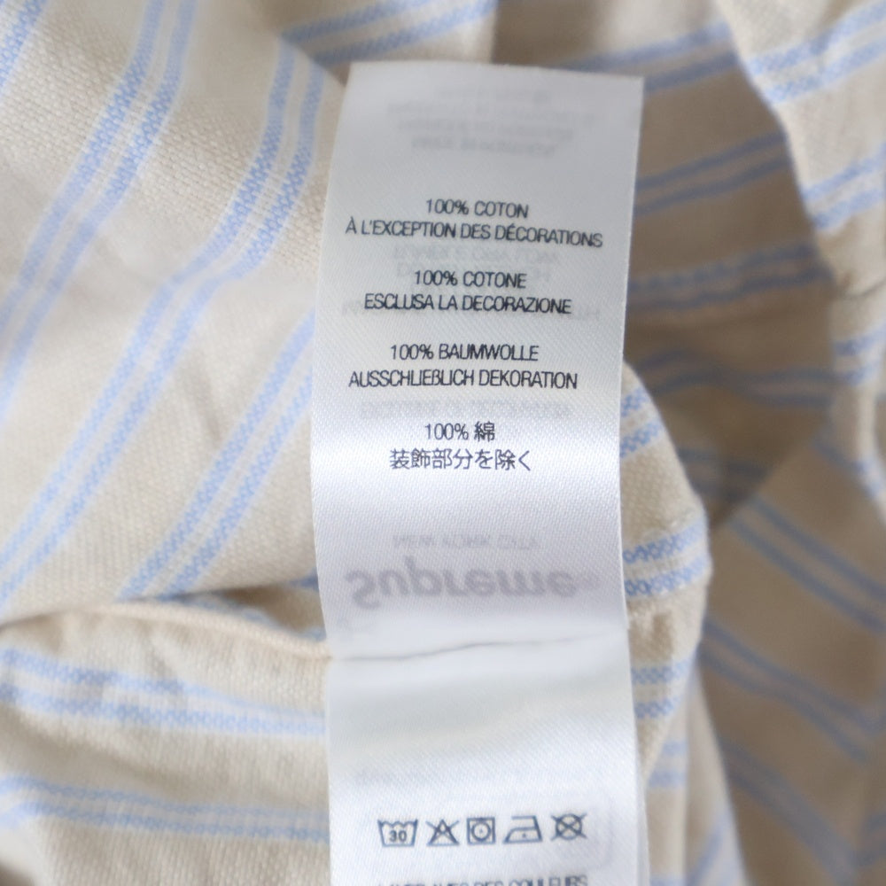 SUPREME(シュプリーム) 25SS Loose Fit Oxford S/S Shirts ルーズフィット ピンストライプ オックスフォード ボタンダウン 半袖シャツ ベージュ