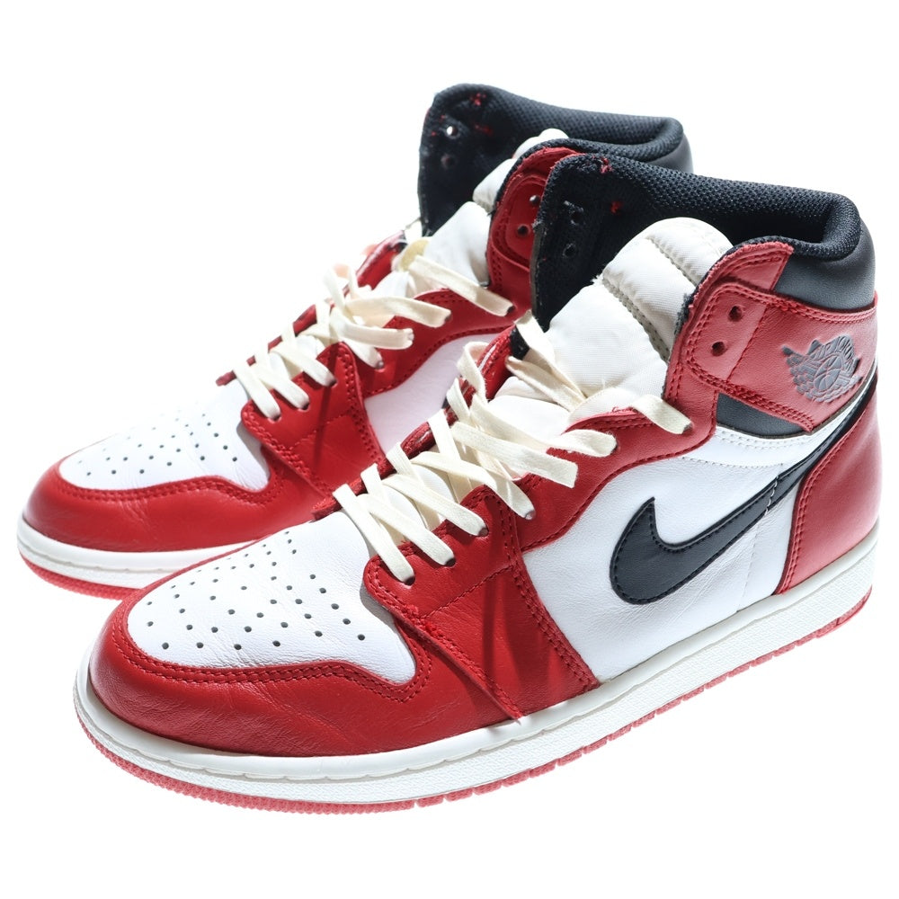 NIKE(ナイキ) 【観賞用 2015年製】 AIR JORDAN 1 RETRO HIGH CHICAGO 555088-101 エアジョーダン1 シカゴ ハイスニーカー レッド/ホワイト US9/27.0cm